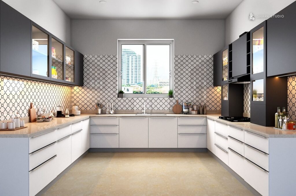 Modular kitchen designed and built by Shark Studio