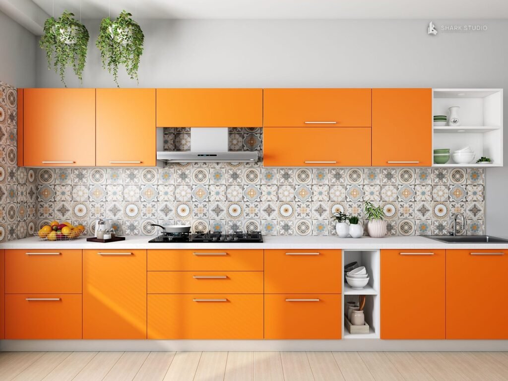 Modular kitchen designed and built by Shark Studio
