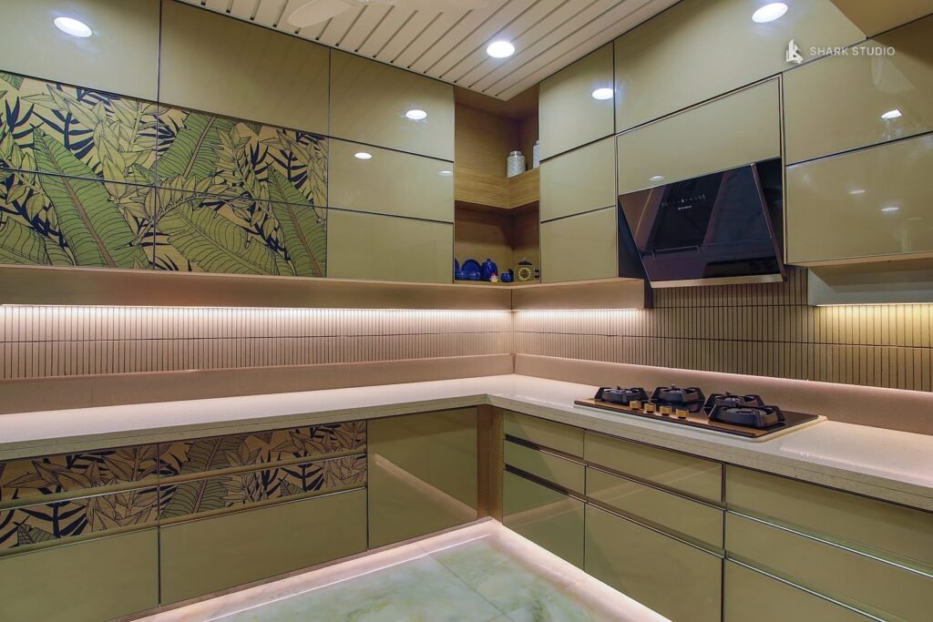 Modular kitchen designed and built by Shark Studio