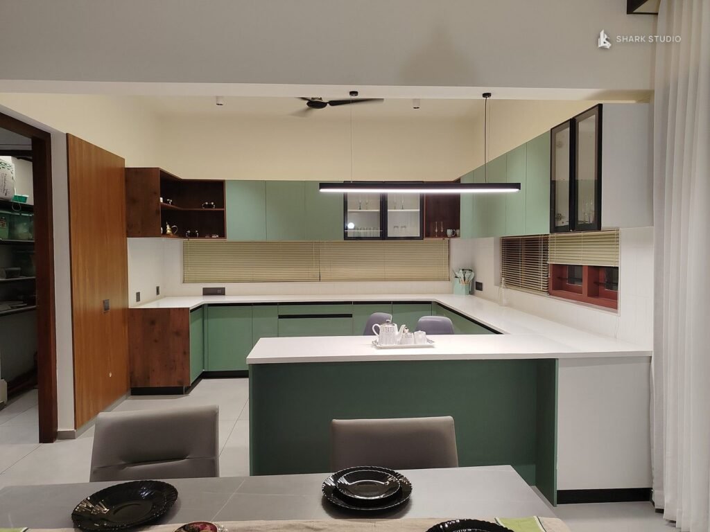 Modular kitchen designed and built by Shark Studio